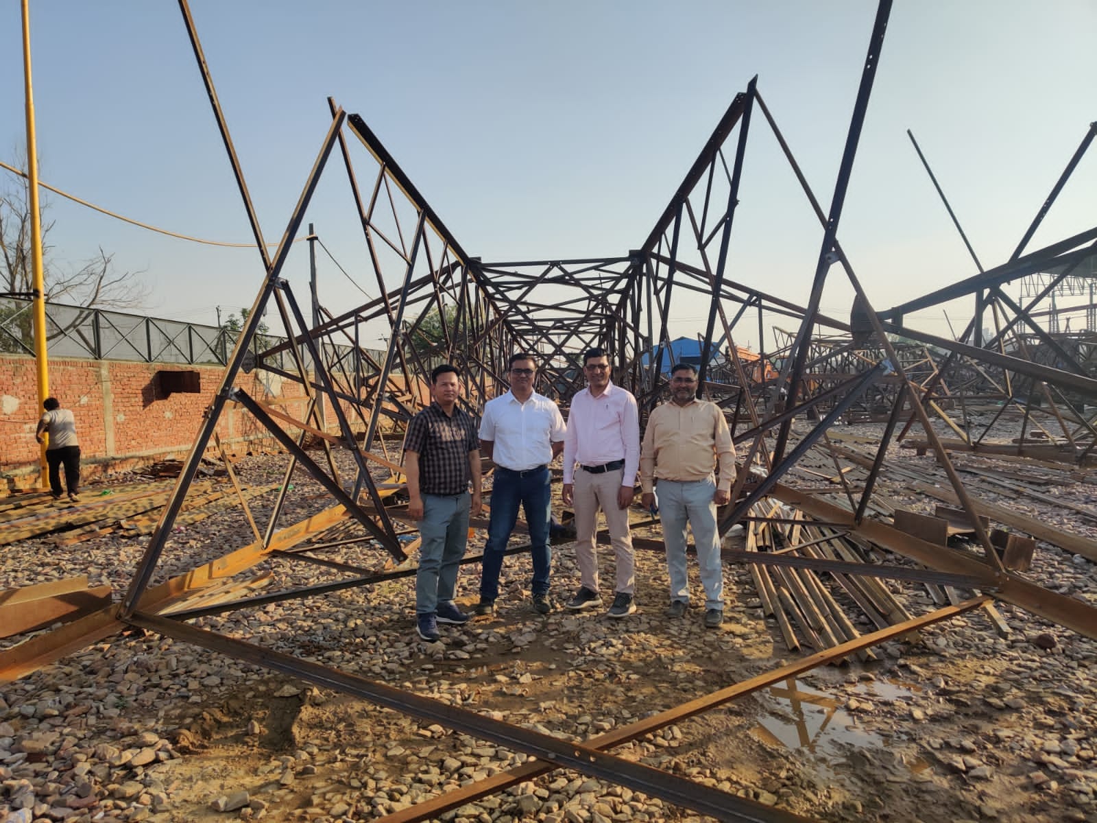 Inspection of Proto Type Tower of 220 KV Transmission line for Thulo Khola HEP.  @ Ghaziabad, India.